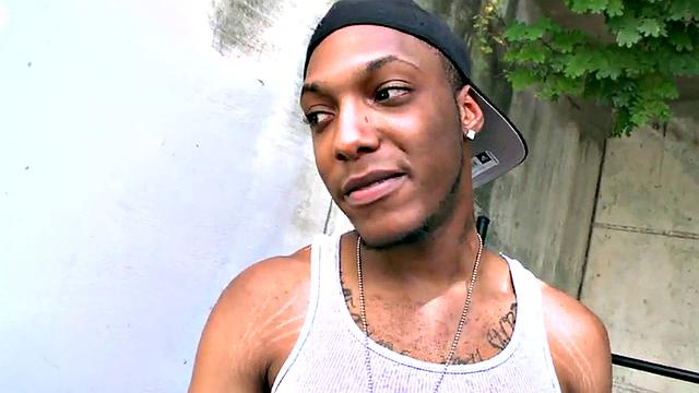 Nubian picked up assfucked outdoor by white stud