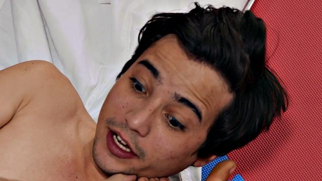 Smalltit Ebony babe rides guy before blowjob