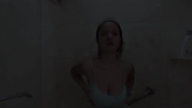 Gorgeous busty brunette teen mastur*ates