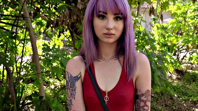 A pierced babe get pulled before getting drilled in POV style