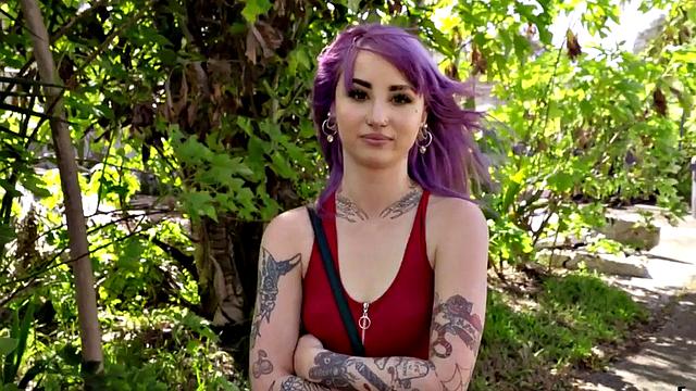 A pierced babe get pulled before getting drilled in POV style