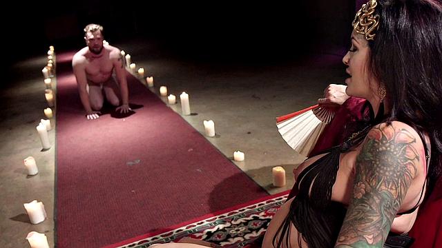 A hairy pussy dominatrix get asslicked by dildos while her pregnancy is taking hold