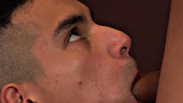 Latino twink sprayed with jizz after blowing amateurs
