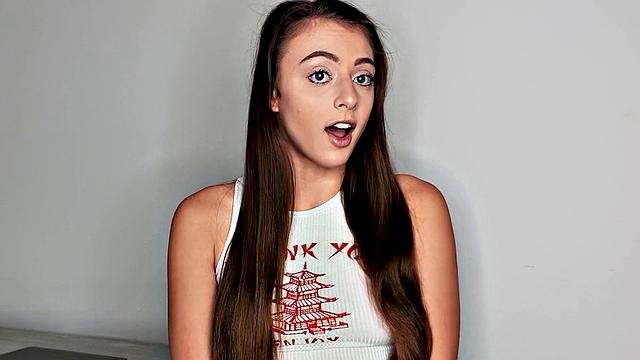 Watch Gia Derza strip down and finger her trimmed pussy in the bedroom