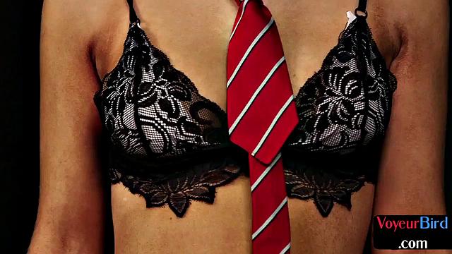 CFNM dirty college beauty seduces teacher in classroom