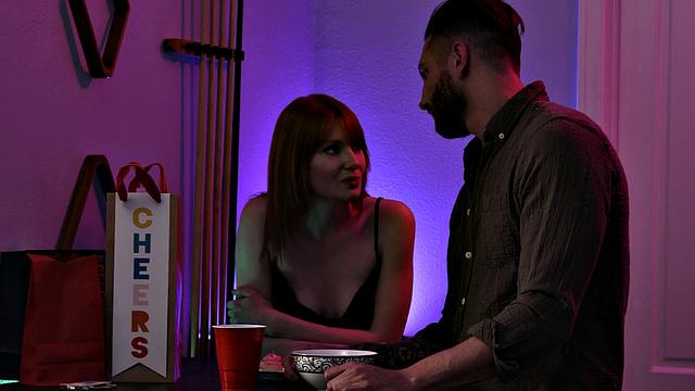 Ginger babe bounces on boyfriend's cock