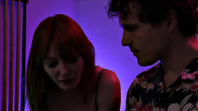 Ginger babe bounces on boyfriend's cock