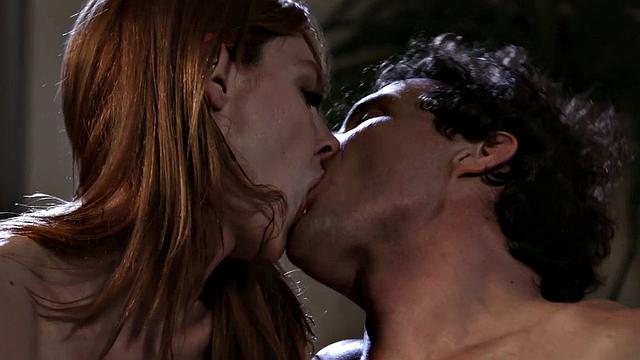 Ginger babe bounces on boyfriend's cock