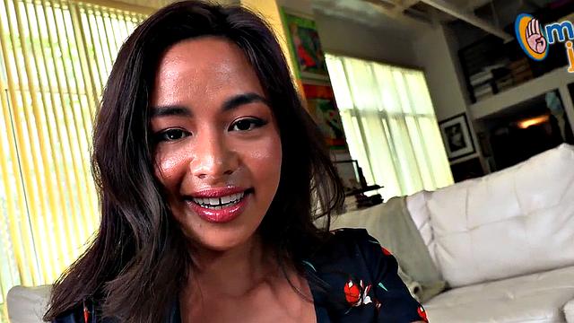 Stunning bigtitted bae pleasing cock in POV