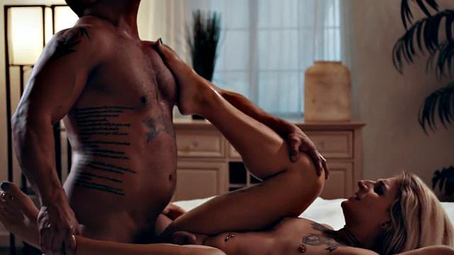 Thick trans rimmed and barebacked in erotic couple