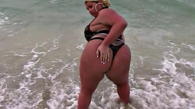 Monica Richard Flashing on the Beach