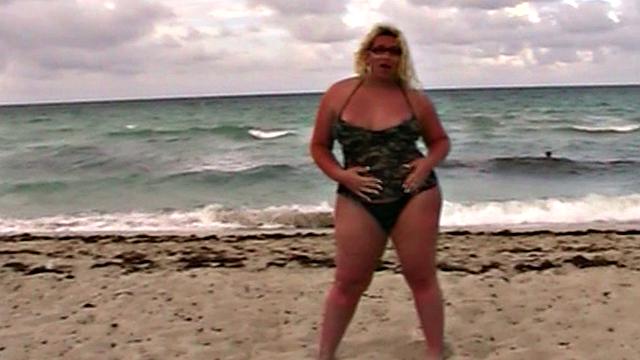 Monica Richard Flashing on the Beach