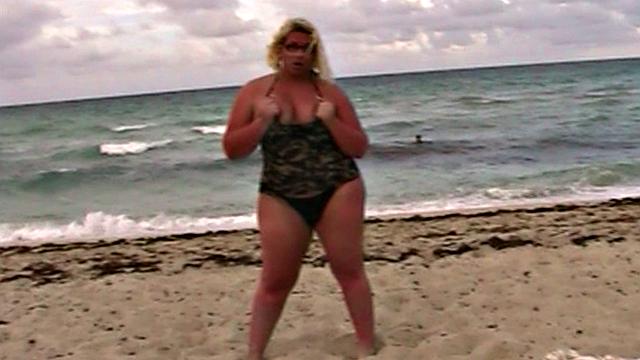 Monica Richard Flashing on the Beach