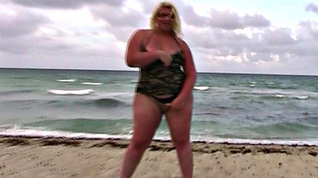 Monica Richard Flashing on the Beach