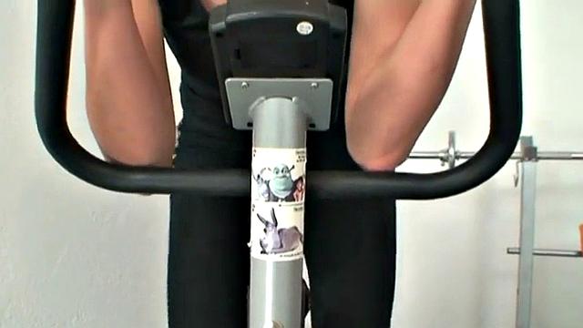 Gym slut fucks old man cock in cowgirl pose