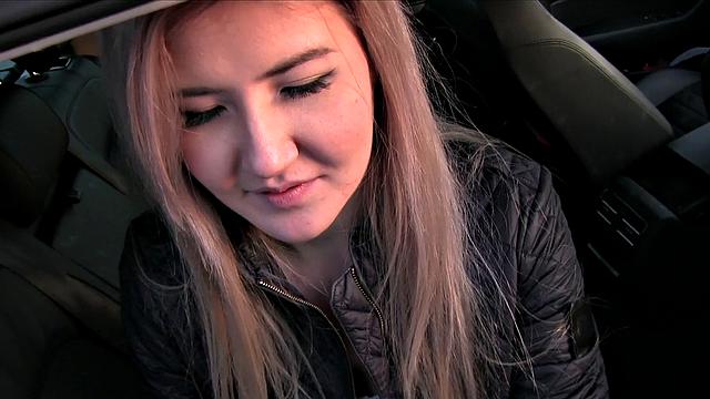 Watch this Russian cutie get paid for her job with a hot outdoor fuck and deepthroat