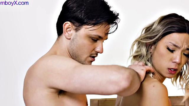 Skinny Asian lavenderboy in college uniform fucked