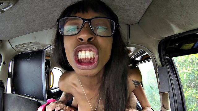 Sexy Brunette Lips and High Heels Get Pounded in Doggystyle Taxi Ride