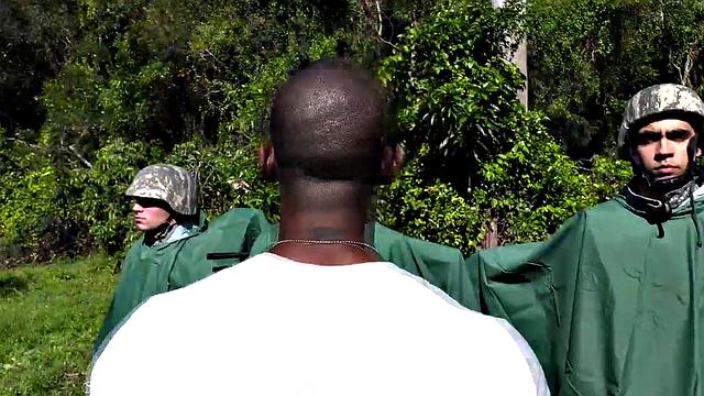 Muscular hairy hunk gets his ass drilled in the great outdoors