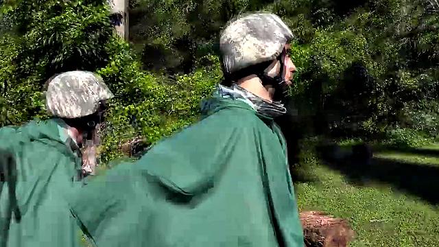 Muscular hairy hunk gets his ass drilled in the great outdoors