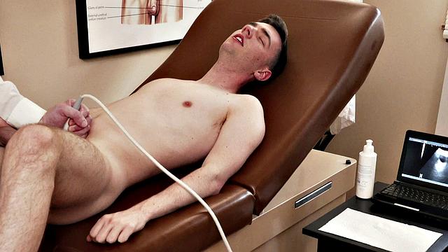 Petite assfingered by doctor during ultrasound