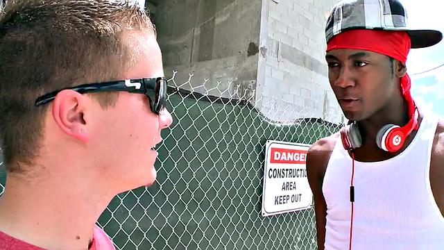 Black dude drilled in asshole outdoors in wetness