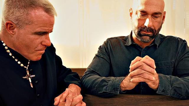 Fisting DILF priest fists gaydaddy till cumshot