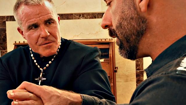 Fisting DILF priest fists gaydaddy till cumshot