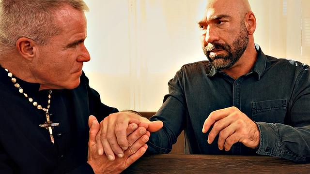 Fisting DILF priest fists gaydaddy till cumshot