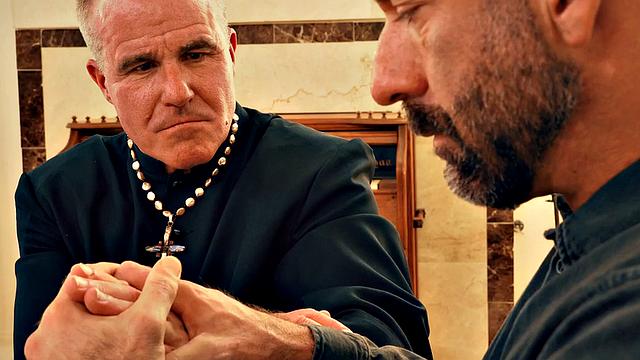 Fisting DILF priest fists gaydaddy till cumshot