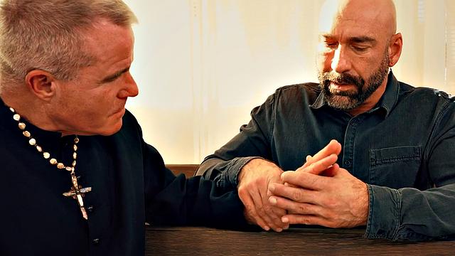 Fisting DILF priest fists gaydaddy till cumshot