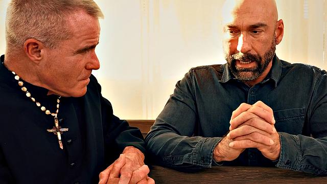 Fisting DILF priest fists gaydaddy till cumshot