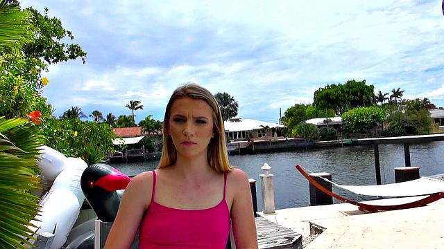 Blonde bombshell takes a wild ride in reverse cowgirl POV with a smile on her face