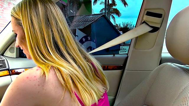 Blonde bombshell takes a wild ride in reverse cowgirl POV with a smile on her face