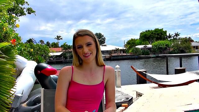 Blonde bombshell takes a wild ride in reverse cowgirl POV with a smile on her face