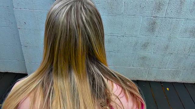 Blonde bombshell takes a wild ride in reverse cowgirl POV with a smile on her face