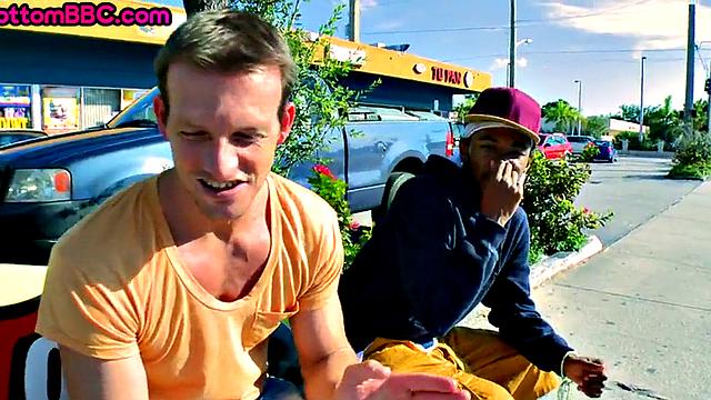 Black thug gets analdrilled by white after blowjob