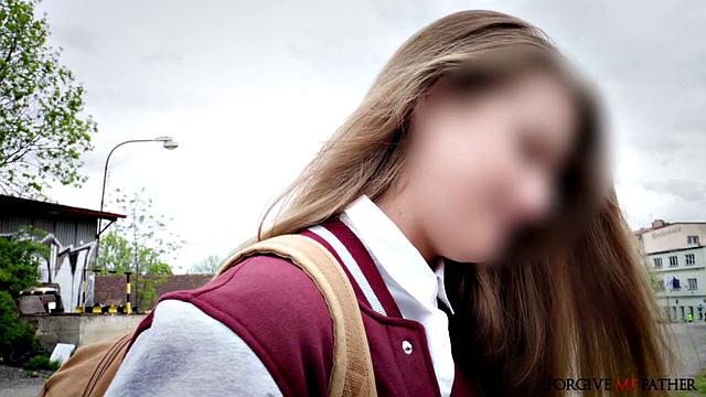 Blonde college girl confesses her sins