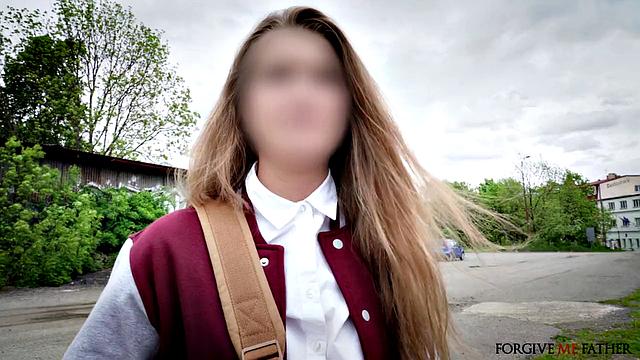 Blonde college girl confesses her sins