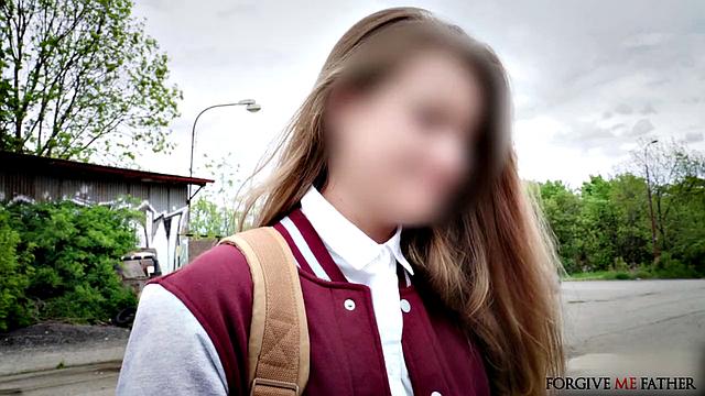 Blonde college girl confesses her sins