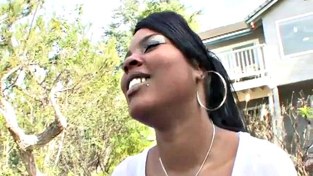 Ebony babe fucked hard from behind