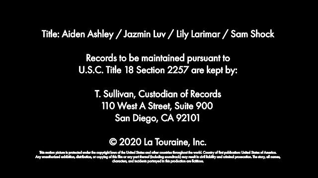 Aiden Ashley, Jazmin Luv, and Lily Larimar surprise personal trainer with 3 wet pussies