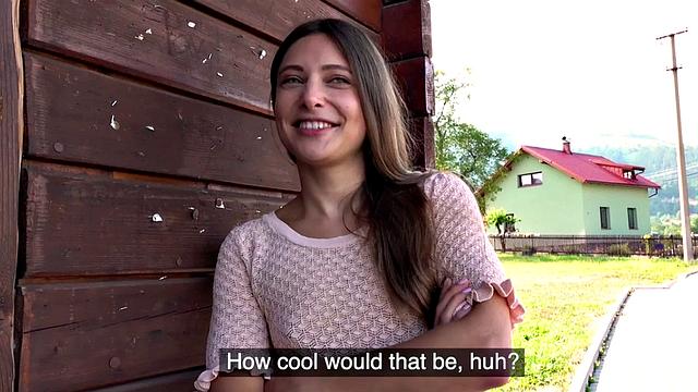 Rural euro picked up outdoors for fucking before sucking