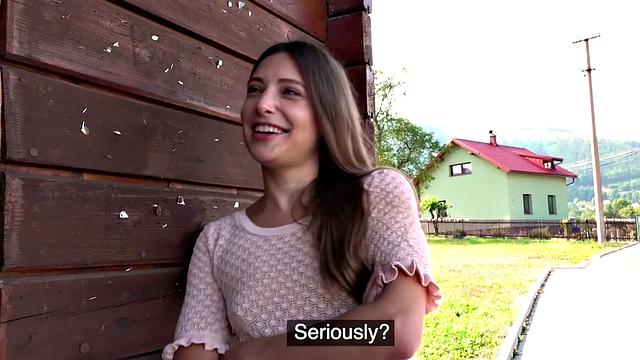 Rural euro picked up outdoors for fucking before sucking