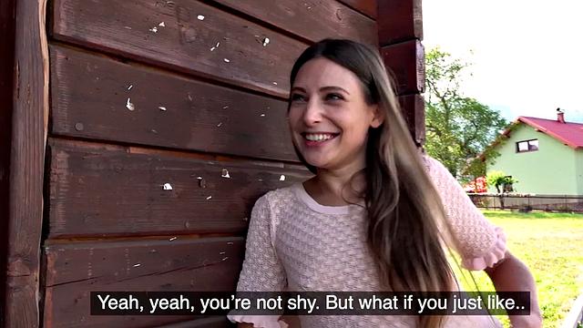 Rural euro picked up outdoors for fucking before sucking