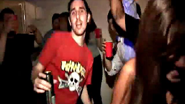 Hot blonde coed rides hard dick