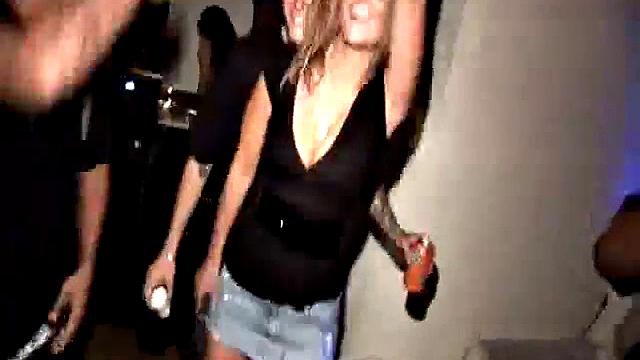 Hot blonde coed rides hard dick