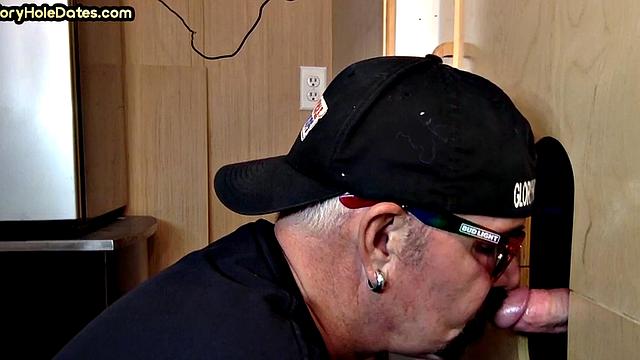 Seduced gloryhole guy fucked in asshole after blowing dick