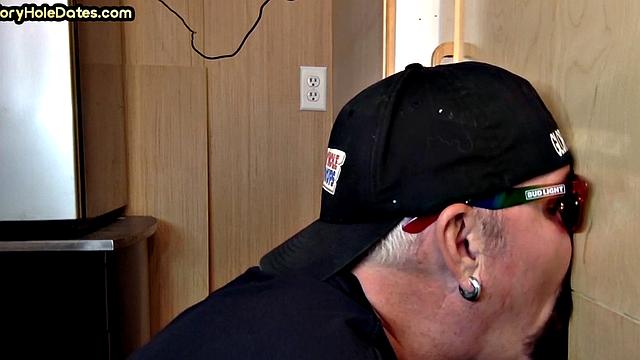 Seduced gloryhole guy fucked in asshole after blowing dick