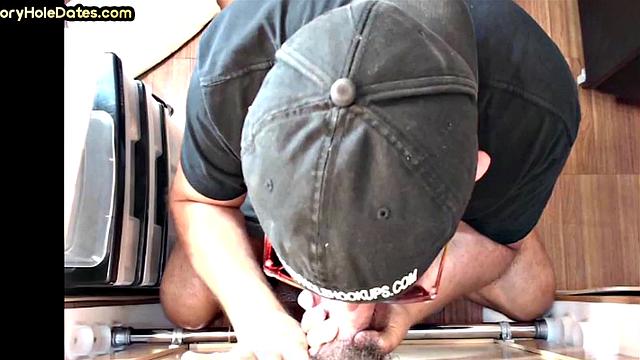 Seduced gloryhole guy fucked in asshole after blowing dick
